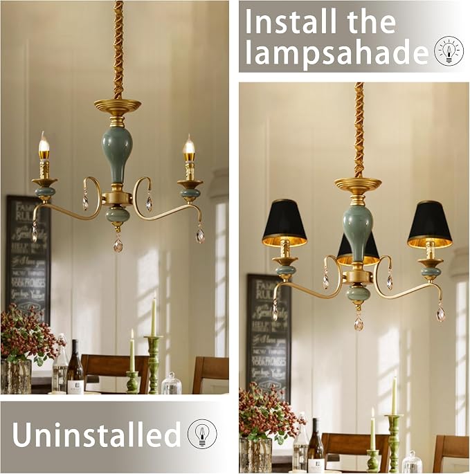 TAaMTYH small lamp shade chandelier shades set of 3,Fabric Lampshade - Image 8