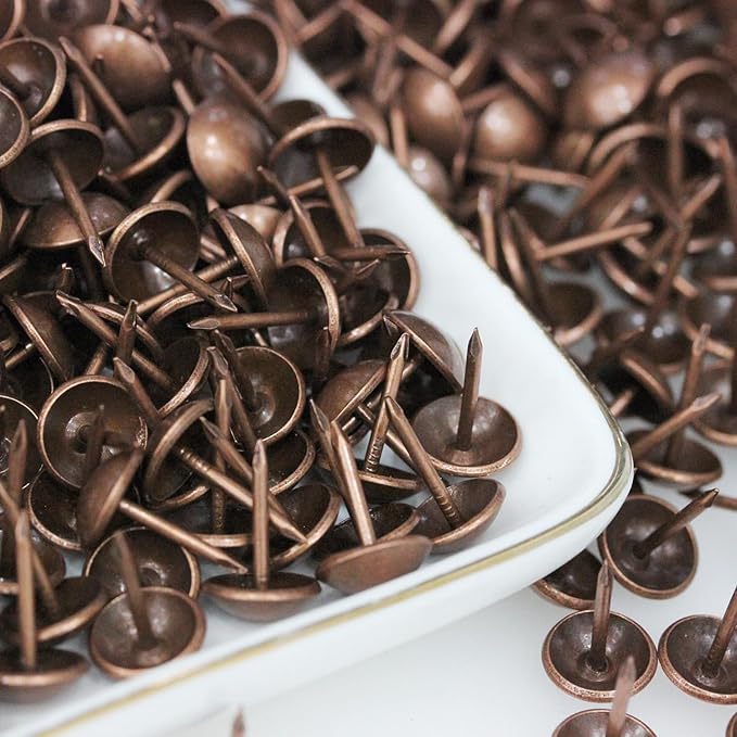 500Pcs Upholstery Tacks, BetterJonny Decorative Furniture Nails Pins 17X11MM Red Metal Thumb Tacks for Upholstered Furniture Cork Board, Home Decor…-DeskLoop Office