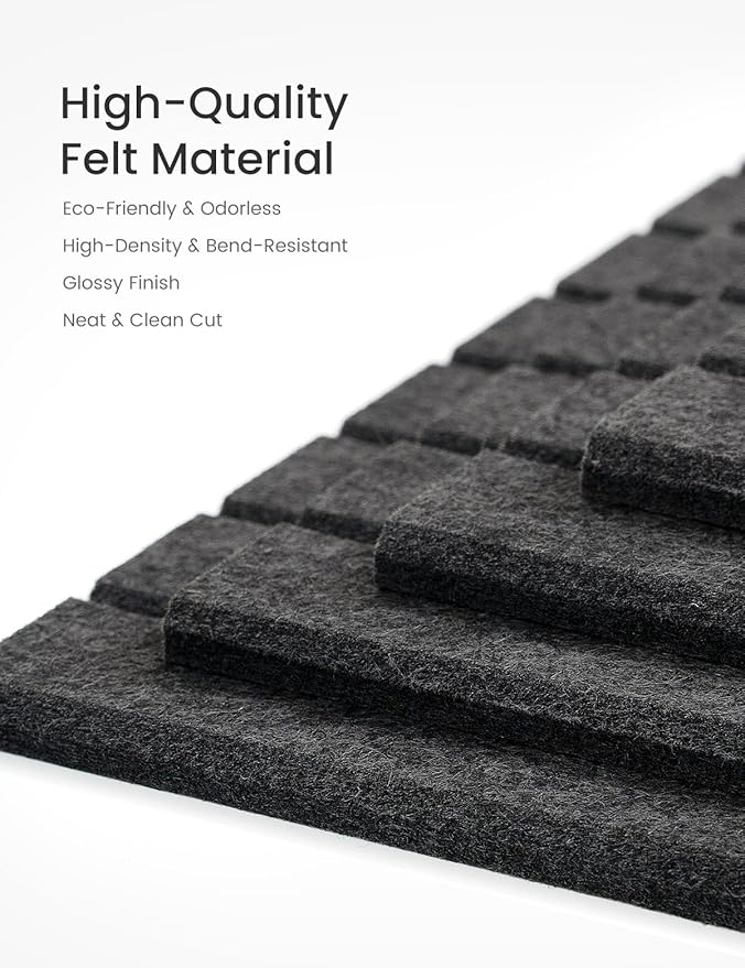 Bumusty Large Cork Board Alternative-36 x24 Felt Bulletin Board Tiles, with 30 Pushpins, 40 Adhesive Tabs, 6-Pack Slat Wall Paneling, Cork Boards for Office Push Pin Board Felt Board-Charcoal Gray-DeskLoop Office