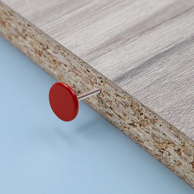 100Pcs Flat Head Upholstery Tacks Home Furniture Decor Tacks Upholstery Nails Flat Push Pins Flat Thumb Tacks Red (11mmx17mm)-DeskLoop Office