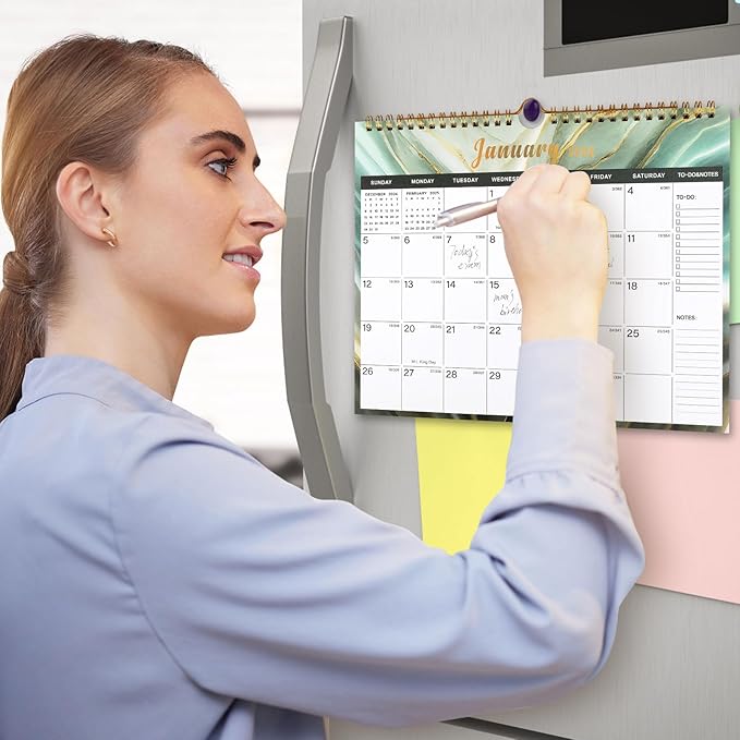 Lbylyhxc 2025-2026 Calendar - 18 Monthly Wall Calendar 2025-2026 from January 2025 to June 2026, 11 x 8.5 Inches.Thick Paper with Julian Dates and Block for New Year and Christmas Presents (2025-2026 wall calendar veins)