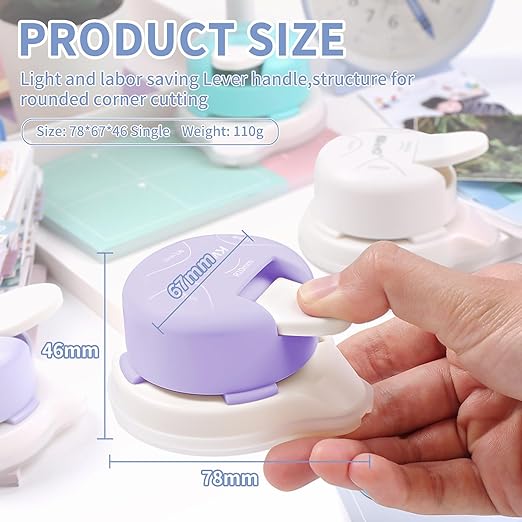 Kaluofan Corner Rounder Punch, 2024 Upgraded 4 in 1 Corner Punch (Inside Rounded Corner+R4mm+R7mm+R10mm), Paper Corner Rounder, Punches for Crafts, DIY Projects, Photo, Card, Scrapbooking Making-DeskLoop Office