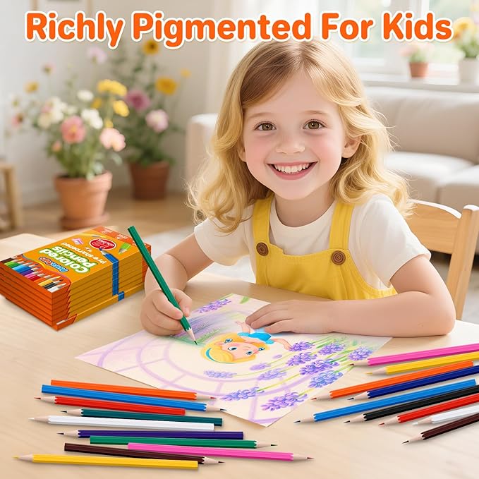 100 Packs Colored Pencils Bulk,1200 Count Pre-Sharpened Colored Pencils in Bulk,Vibrant Colors,12 Color Pencils Set for Classroom Prizes,Back to School Supplies for Kids-DeskLoop Office