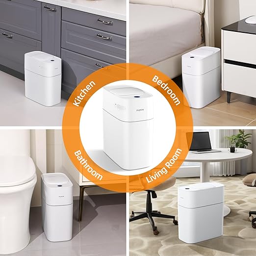 MOPALL Automatic Motion Sensor Bathroom Trash Can with Lid, 3 Gal Touchless Trash Can Auto-Adsorption Garbage Can, Slim Smart Trash Bin Waterproof Waste Basket for Bedroom, Kitchen, Office, Toilet, RV-DeskLoop Office