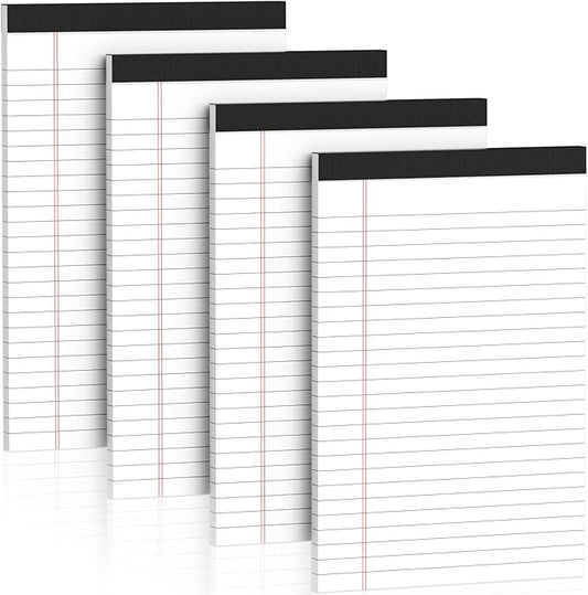 5" x 8" Note Pads 4 Pack of Legal Pads 21lb Notepad College Ruled Legal Pad 30 Sheets Perforated Small Writing Pads Double-Side Printed Pad of Paper for School, College, Office-DeskLoop Office
