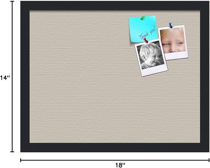 PinPix 18x14 Inch Cork Bulletin Board. This Decorative Framed Pin Board Comes with Desert Pastel Design and a Satin Black Frame. Ideal for Home Office Decor or Message Board (PinPix-1815)-DeskLoop Office