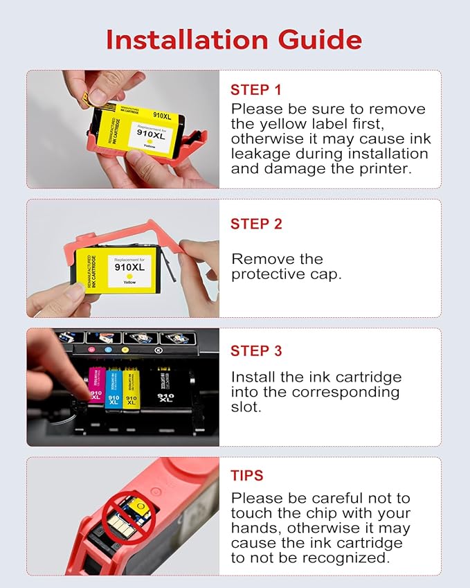 910XL Ink Cartridges Combo Pack Replacement Compatible for HP 910 XL HP910 Ink Works with OfficeJet Pro 8010e 8015e 8022e 8020e 8025e 8028e 8035e Series-DeskLoop Office