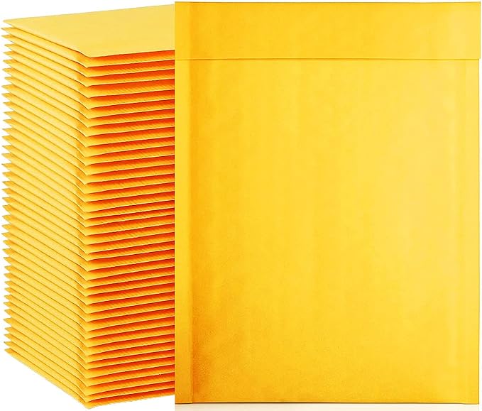 packbabol Kraft Bubble Mailers 6x10 Inch 100 Pcs,Small Self-Sealing Mail Shipping Bags,Yellow Padded Envelopes #0-DeskLoop Office