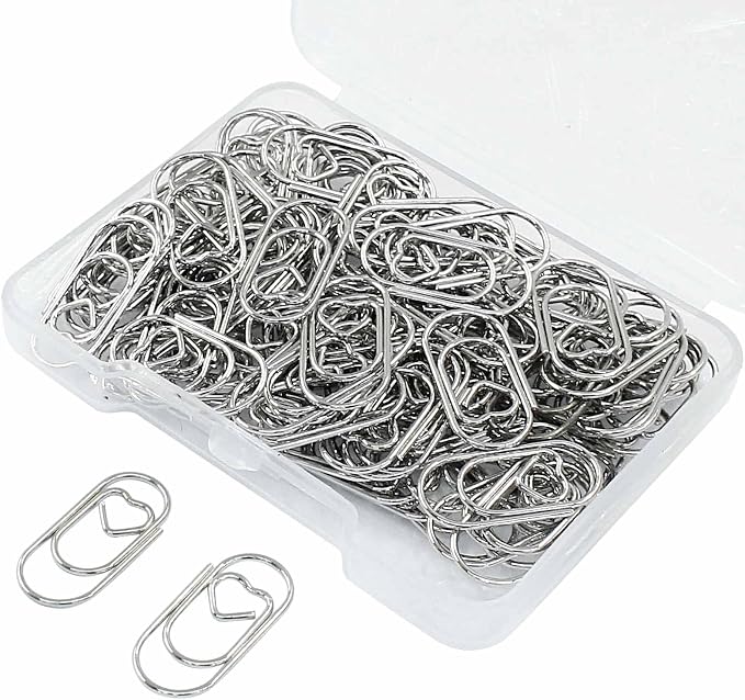 100 Pcs Silver Heart Shaped Paper Clips, Small Cute Decorative Clips - Image 5