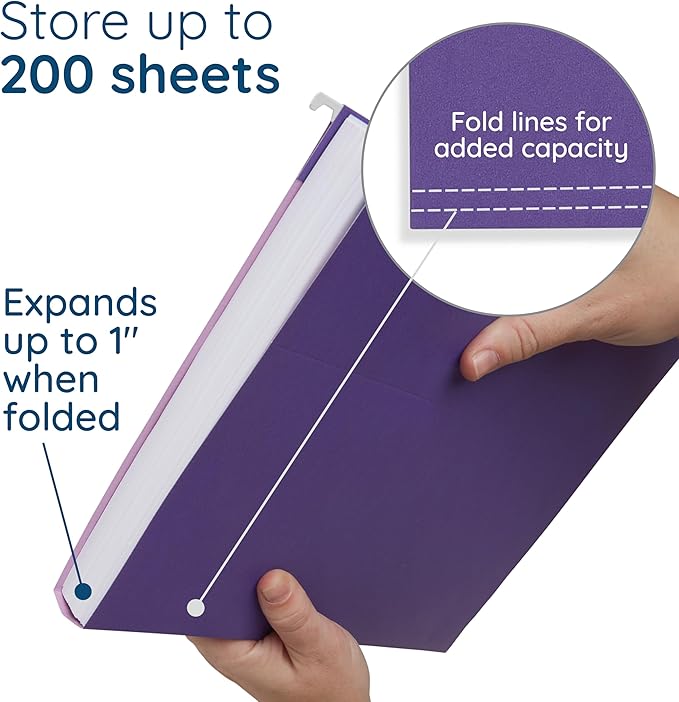 Blue Summit Supplies 25 Jewel Tone Hanging File Folders Letter Size with Tabs, Reinforced Hanging File Folders Jewel Tone, Includes Plastic Tabs and Inserts-DeskLoop Office