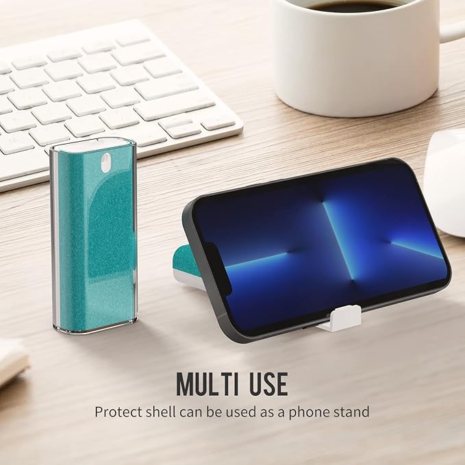 CLICK CLEAN Touchscreen Mist Cleaner, Screen Cleaner, All in One Screen Cleaner Spray with Microfiber and Phone Stand for All Phones, Laptop and Tablet Screens (Blue)-DeskLoop Office