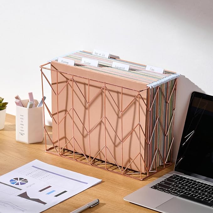 50pcs Decorative Hanging File Folders,Filing Cabinet, Letter Size with 1/5-Cut Adjustable Tab Durable 12 Color Assorted, 50 pcs Per Box,Cute,Color,Pink,Pastel-DeskLoop Office