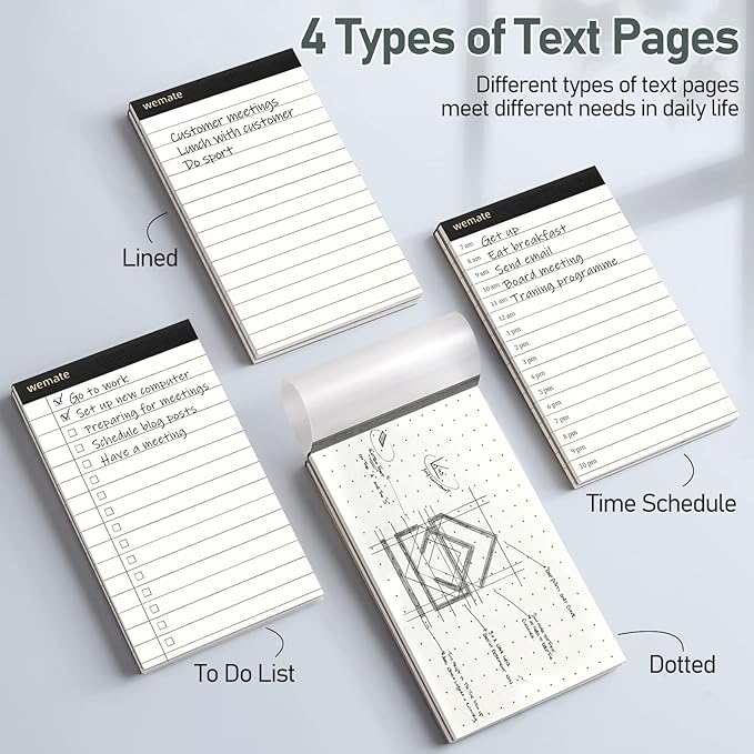 WEMATE 10 Pieces Small Notepad Holder Set Pocket Notebook - Included Mini Pocket Notepad Holder Set with 8 Memo Book Refills and Metal Pen for Meetings, Daily Records, and Notes 3 x 5 Inch (Blue)-DeskLoop Office