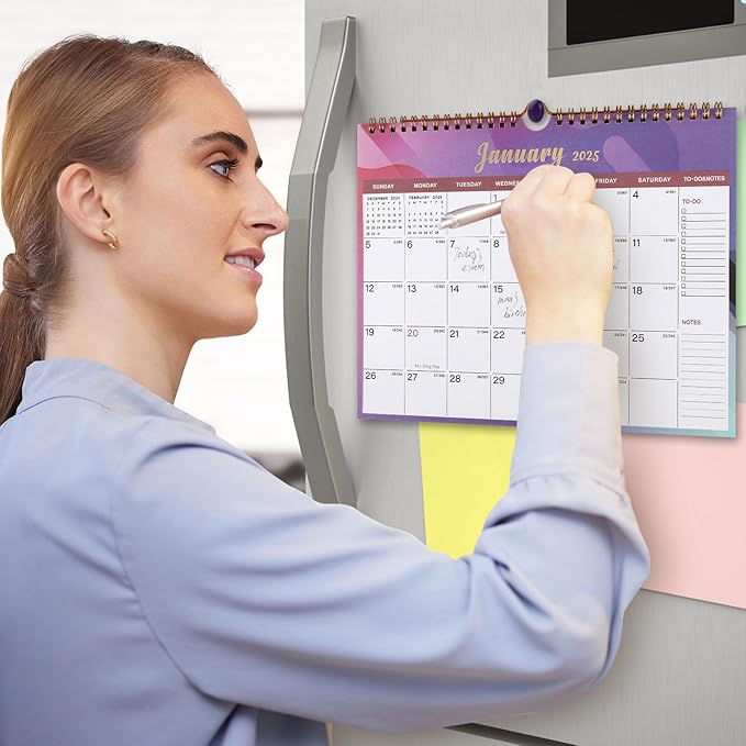 Lbylyhxc 2025-2026 Calendar - 18 Monthly Wall Calendar 2025-2026 from January 2025 to June 2026, 11 x 8.5 Inches.Thick Paper with Julian Dates and Block for New Year and Christmas Presents (2025-2026 wall calendar geometric)