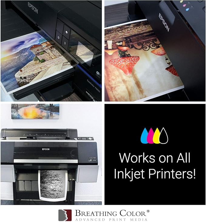 Elegance Velvet 17 in x 22 in, 25 Sheets is a Premium Matte 310 gsm, Cold Pressed Bright White Museum Grade Fine Art Inkjet Paper, Compatible with Most Dye-Based and Pigment Printers-DeskLoop Office