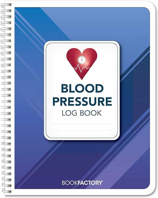 BookFactory Blood Pressure Log Book/Blood Pressure Monitoring Logbook/Personal Medical Tracking Notebook - 104 Pages, 8.5” x 11”, Wire-O (LOG-104-7CW-PP(Blood-Pressure))-DeskLoop Office