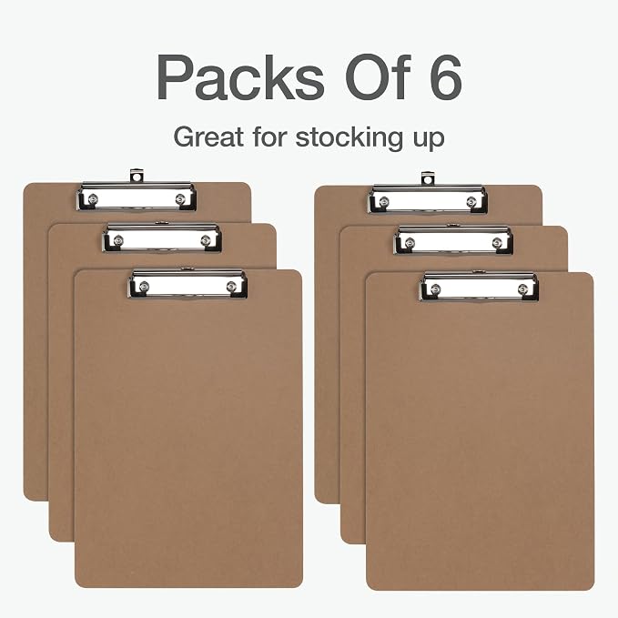 Oxford Brown Clipboards, Metal Clip - Image 7