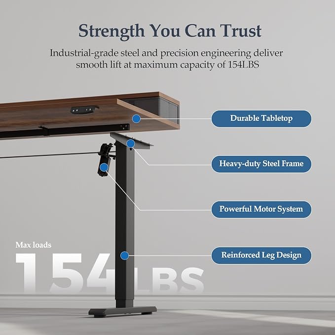 Klicelor 55 Inch Electric Standing Desk - Image 8