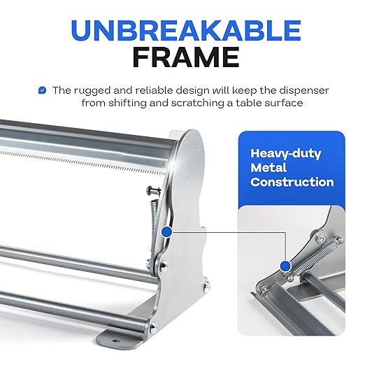 IDL Packaging 36" Kraft Paper Roll Dispenser & Cutter for Rolls up to 36" Wide and 9" in Diameter – Tabletop Reinforced Steel Paper Holder with a Cutter – for Kraft and Butcher Paper-DeskLoop Office