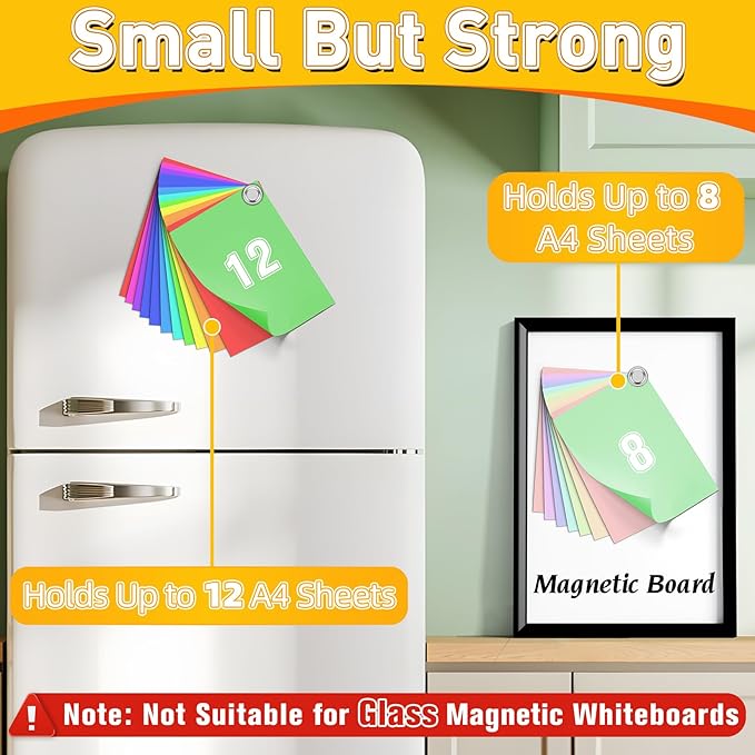 VNDUEEY 120 Pack Fridge Magnets, Refrigerator Magnets Strong Whiteboard Magnet, Magnetic Push Pins, Decorative Magnet for Home, Office, Classroom-DeskLoop Office