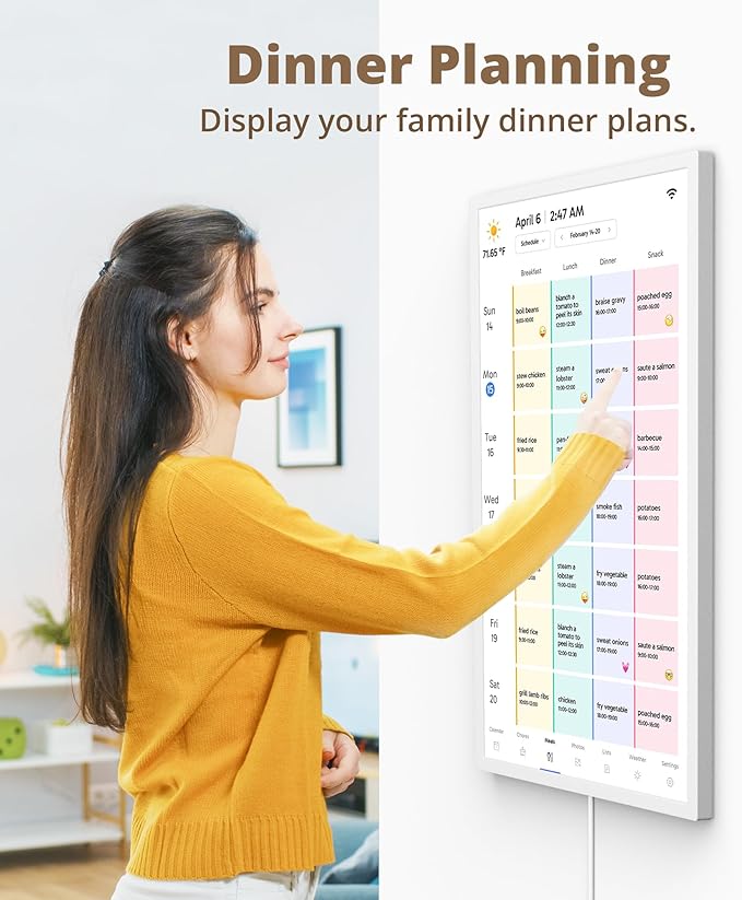 Dragon Touch 32" Digital Calendar Chore Chart – 1080P Full HD Interactive Touchscreen, Smart Family Planner, Hearth Display Digital Calendar Wall & Desk Mountable for Seamless Scheduling-DeskLoop Office
