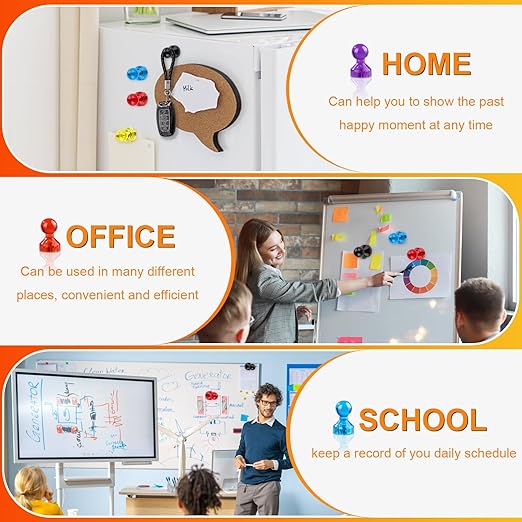 MIKEDE Refrigerator Magnets - 8 Colors Neodymium Fridge Magnets for Adults, Colorful and Practical Small Magnets for Whiteboard, Strong Push Pins for Office, Map - 120 Pack-DeskLoop Office