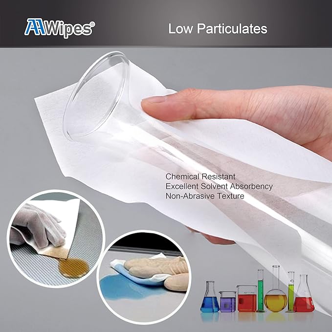 AAwipes Cleanroom Wipes 6" x 6" (Bag of 300 Pcs, Grade A, 68 GSM) Lint Free Wipes Cellulose/Polyester Wipers for Lab, Electronics, Pharmaceutics, Electronics, Printing, Semiconductor etc. (NW06806)-DeskLoop Office