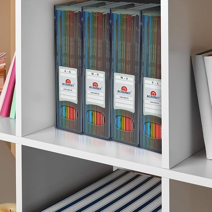 Acrimet Magazine File Holder, Durable Rack, Space-Saving Organizer (Plastic) (Smoke Color) (2 pack)-DeskLoop Office