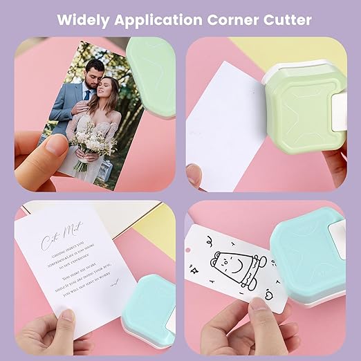 LOVEINUSA 3PCS 3-in-1 Punch Set (Rounder + Beauty Shape + Chamfer Edges), 3 Way Cutter for Scrapbooking, Photocards & DIY Paper Crafts, Works Great with Laminate, Precision Professional Cutting-DeskLoop Office