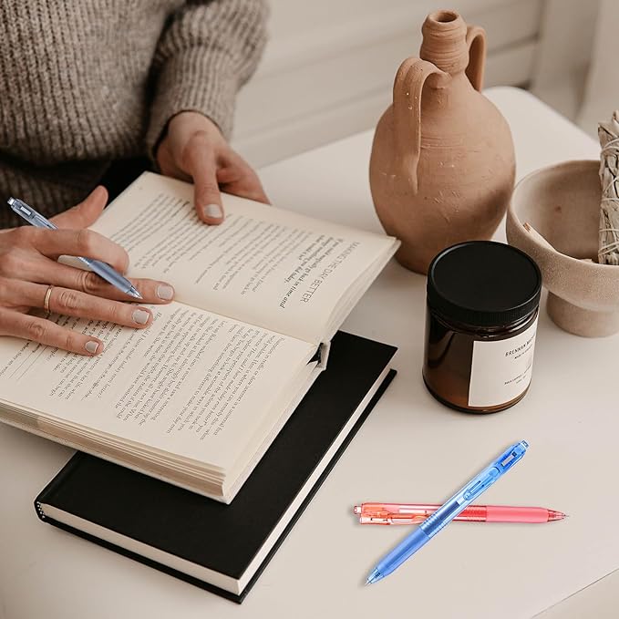 Aozora Black Gel Pens Fine Point Smooth Writing Pen 40 Pack Retractable Black Gel Ink Pen with Soft Grip 0.5mm Quick Dry Office School Supplies(20 Pens with 20 Refills)-DeskLoop Office