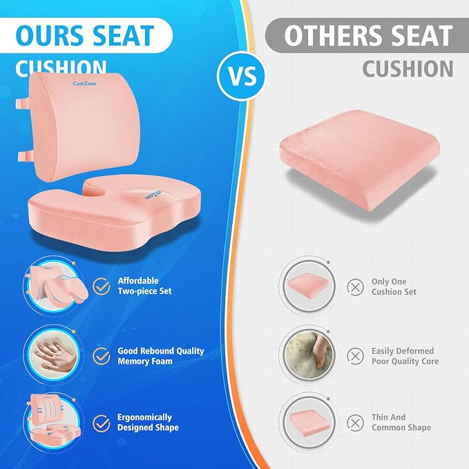 CushZone Ergonomic Seat Cushion & Lumbar Support Pillow - Image 8