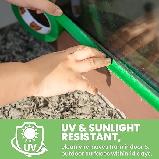 Green Painters Tape Multi-Surface Masking Tape 1.88 inch x 60 Yard, Indoor and Outdoor Painting Tape, Residue Free Easy Removal with Sharp Lines, Paint Tape for Walls, Auto, Home, 36Rolls-DeskLoop Office