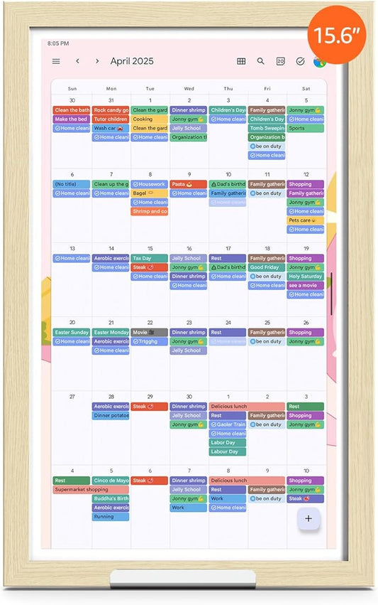 ApoloSign Digital Calendar: Electronic Calendar, Smart Touchscreen Interactive Display for Chore Chart, Family Schedules Planner, Supports All Apps via Google Play (Yellow, 15.6-inch)-DeskLoop Office