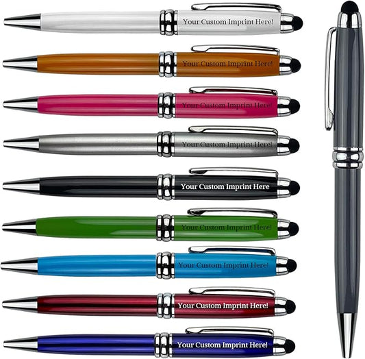 Ancolo Personalized Business Pens -Custom Advertising Message - Engraved Team Name, Phone Number, Slogan Perfect for Bank, Office, Hotel Lobbies - 10 Pens/Box-DeskLoop Office