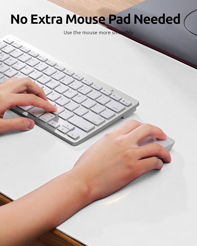 YSAGi Leather Desk Protector, Office Mat, Large Mouse Mat, Non-Slip PU Leather Blotter, Laptop Desk, Waterproof Writing Pad for Office and Home (White, 31.5" x 15.8")-DeskLoop Office