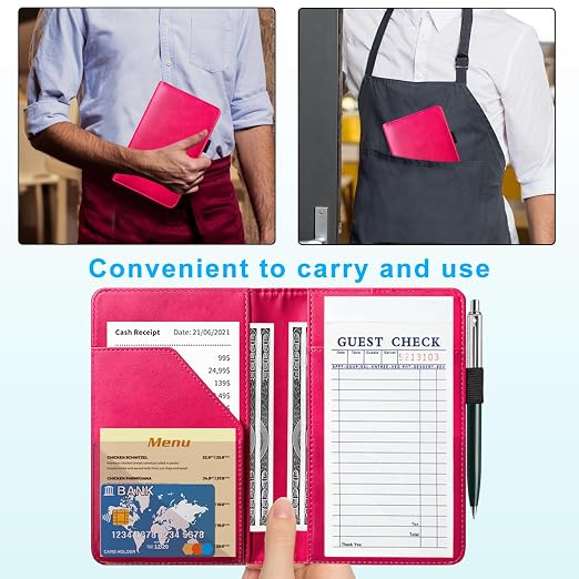 ACdream Server Books for Waitress, Guest Book Note Pad, Cute Pocket Leather - Image 6