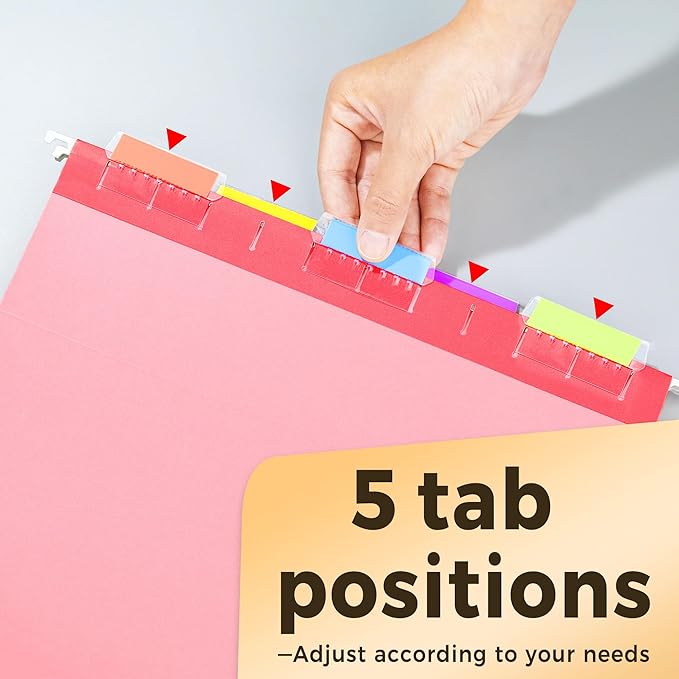 SUNEE Hanging File Folders, 50 Pack Letter Size Hanging File Folders with 1/5-cut Tabs, Stay Organized for Your Home and Office Bulk File, Documents and Paper,10 Assorted Colors-DeskLoop Office