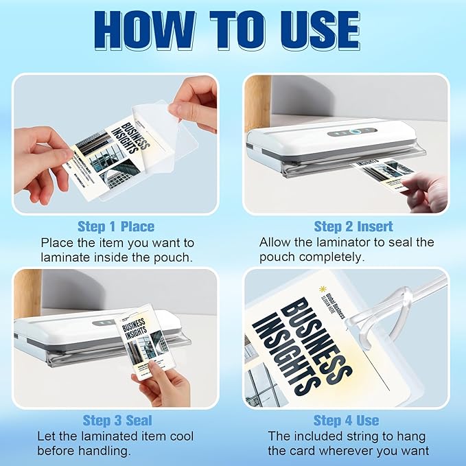 100 Pack 5 Mil Laminating Pouch with Clear Loop 2 1/2" x 4 1/4" Luggage Tag Laminating Pouches with Slot Hole Thermal Laminate Pouch Tags Kit Resealable for Work Permits Pass Cards Student ID Cards-DeskLoop Office