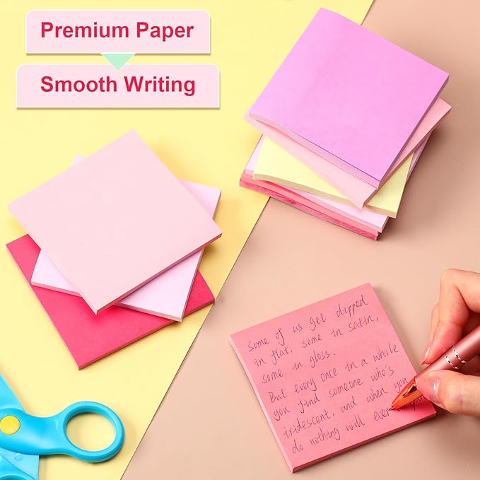 Fainne 120 Pack Sticky Notes Bulk Back to School Supplies Self Stick Note Pads Paper Memo for Office First Day of School Student Teacher Essentials (3x3 Inch,Vivid Color)-DeskLoop Office