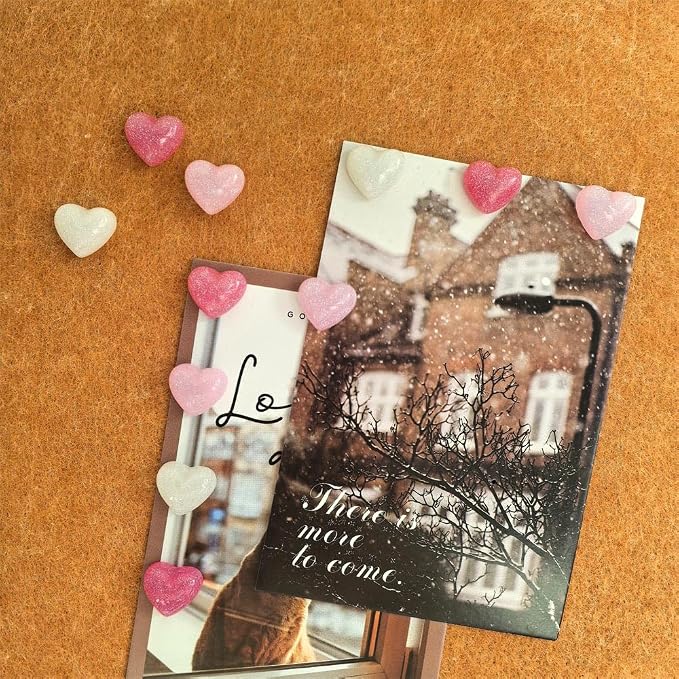 27pcs Decorative Cute Push Pins Heart White Pink Thumbtacks Thumb Tacks Pushpins - Image 3