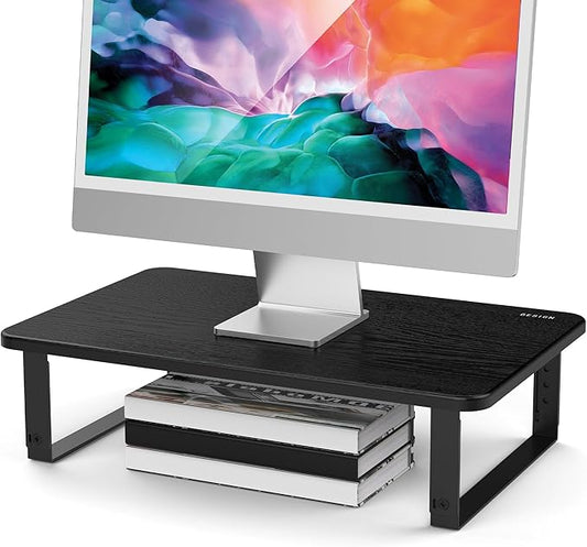 BESIGN MS01 Monitor Stand Riser, Height Adjustable Laptop Stand, Computer Monitor Stand for Monitor, Computer,Laptop,Printer (Black)-DeskLoop Office