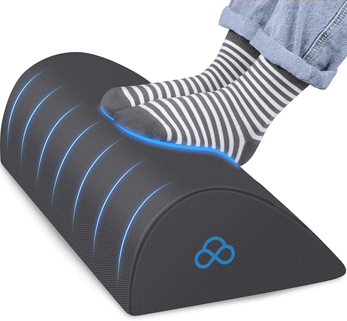 StepLively Foot Rest Ergonomic Pillow for Under Desk at Work, Anti-Fatigue Footrest Support Pillow for Fatigue & Pain Relief, Comfortable for Office Chair, Car Seat & Gaming Chair - Grey-DeskLoop Office