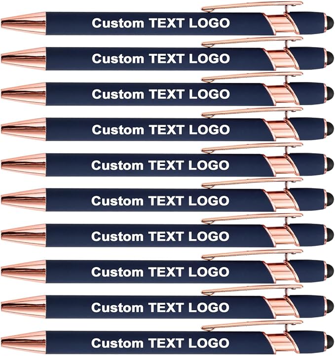 Custom Engraved Ballpoint Pens Bulk, Personalized with Name/Logo, Black or Blue Ink, Smooth Writing for Office, School, Business, Church, Reunion 100 Pcs Blue-DeskLoop Office