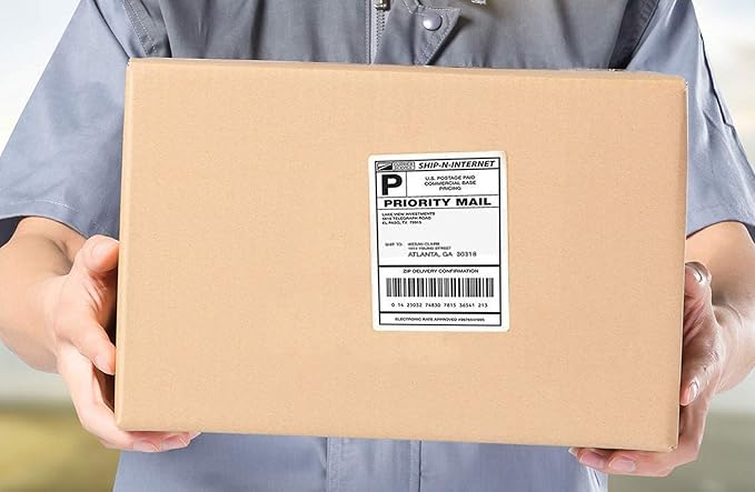 SJPACK 4 x 6 Fanfold Labels, 4000 Thermal Shipping Label - Image 4