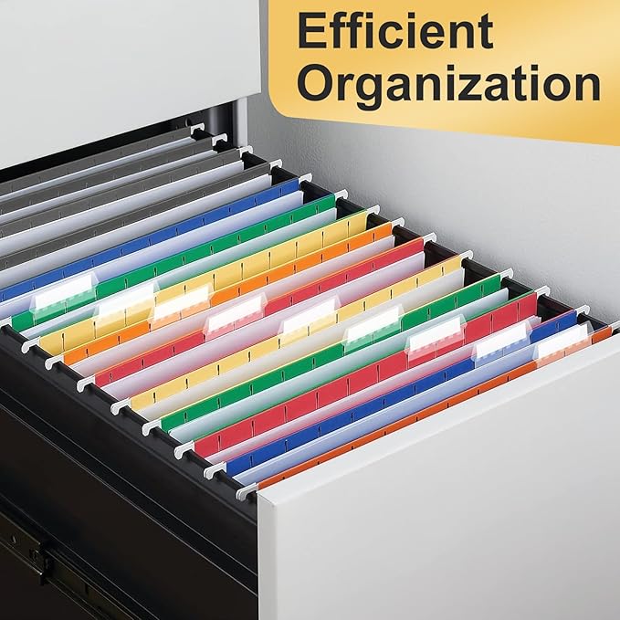 Hanging File Folders, 50 Pack Letter Size Hanging File folders with 1/5-cut Tabs, Stay Organized for Your Home and Office Bulk File, Documents and Paper, 10 Colors-DeskLoop Office