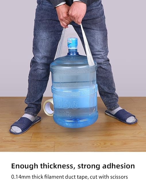 1/2 inch Mono Filament Strapping Tape, Heavy Duty Reinforced Filament Tape, Clear Fiberglass Reinforced Packing, (14 Rolls, 378yds Total)-DeskLoop Office