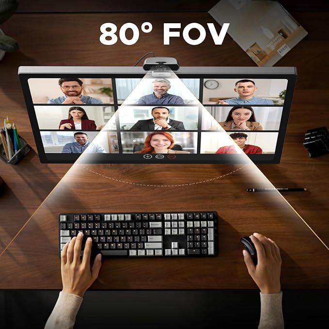 UGREEN 2K Webcam for PC Ultra HD 1080P Computer Webcam with Microphone, PC Camera with Privacy Cover, USB Web Camera for Streaming, Conference, Video Calling, Zoom, Skype, Teams, FaceTime, Silver Grey-DeskLoop Office