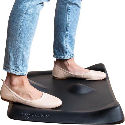 Topo Mini Comfort Mat by Ergodriven | The Smaller Not-Flat Anti-Fatigue Standing Desk Mat with Calculated Terrain | Accessories | Obsidian Black-DeskLoop Office