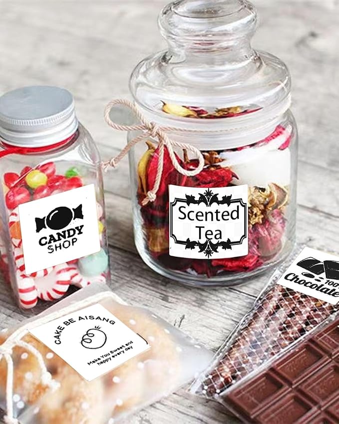 2 Inch White Square Thermal Sticker Labels, Self-Adhesive Direct Thermal Labels,DIY Design, QR Code, Name Tag, Brand Label,Gift Label (White 600 PCS/1 Roll)-DeskLoop Office