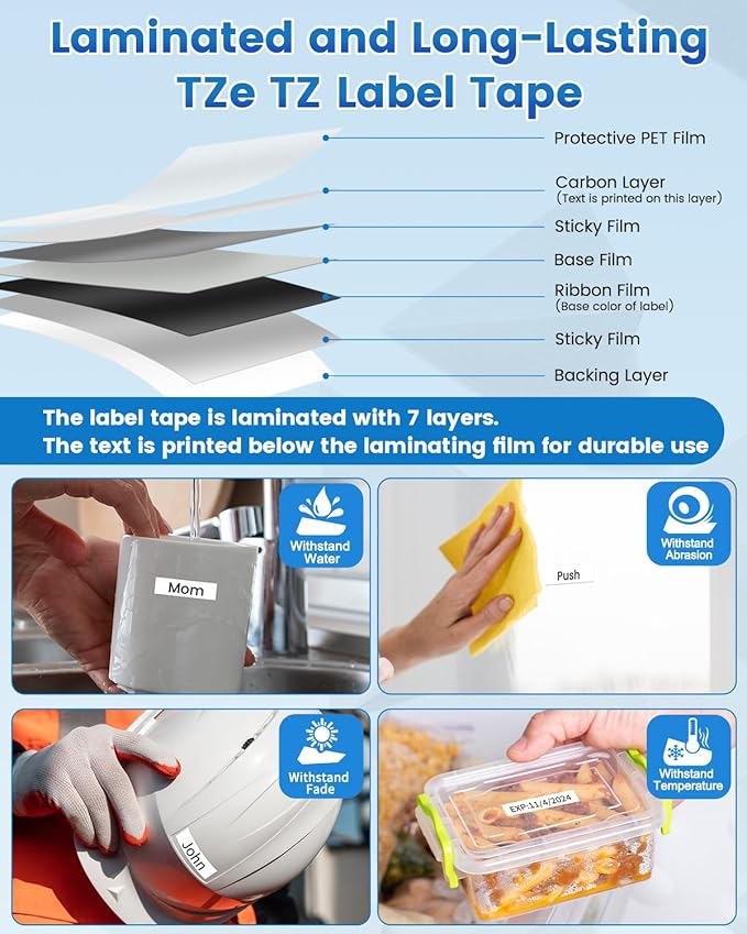 10-Pack Replace for Brother P Touch Label Maker Tape TZe-231 TZe TZ Tape 12mm 0.47 Laminated White TZe231 Label Tape for Brother Ptouch PT-D210 PT-D220 PT-H110 PT-D610BT PT-D600 PT-D410 PT-D400 PTH111-DeskLoop Office